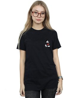 Disney Dames/Dames Mickey Mouse Kickin Retro Borst Katoenen Vriend T-shirt (Zwart) - maat L