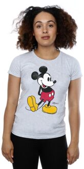Disney Dames/Dames Mickey Mouse Klassiek Kick Katoenen T-Shirt (Heide Grijs)