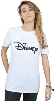 Disney Dames/Dames Mickey Mouse Logo Head Cotton boyfriend T-shirt (Wit) - 5XL