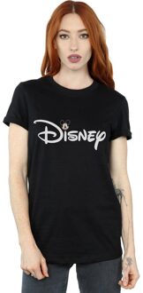 Disney Dames/Dames Mickey Mouse Logo Head Cotton boyfriend T-shirt (Zwart) - maat 3XL