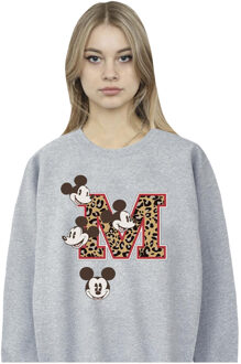 Disney Dames/Dames Mickey Mouse M Faces Sweatshirt (Sportgrijs) - maat Lichtgrijs