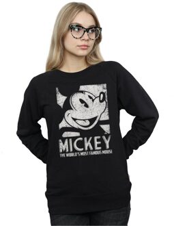 Disney Dames/Dames Mickey Mouse Meest Beroemde Sweatshirt (Zwart) - XL