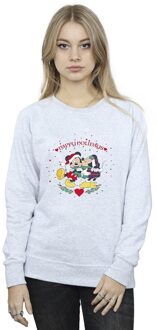 Disney Dames/Dames Mickey Mouse Mickey Minnie Kerstmis Sweatshirt (Sportgrijs) - maat L Lichtgrijs