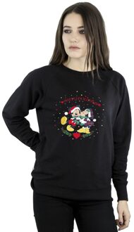 Disney Dames/Dames Mickey Mouse Mickey Minnie Kerstmis Sweatshirt (Zwart) - 2XL