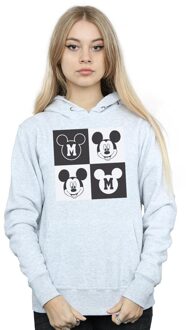 Disney Dames/Dames Mickey Mouse Smiling Squares Hoodie (Heide Grijs) - maat