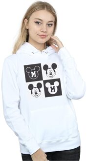 Disney Dames/Dames Mickey Mouse Smiling Squares Hoodie (Wit) - maat