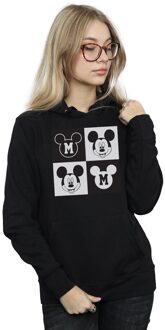 Disney Dames/Dames Mickey Mouse Smiling Squares Hoodie (Zwart) - maat