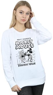 Disney Dames/Dames Mickey Mouse Steamboat Willie Sweatshirt (Wit) - maat M