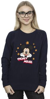 Disney Dames/Dames Mickey Mouse Sterren Sweatshirt (Marineblauw) - maat XL Navy