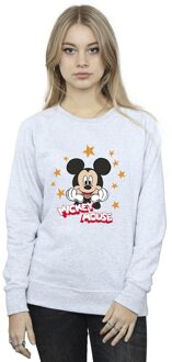 Disney Dames/Dames Mickey Mouse Sterren Sweatshirt (Sportgrijs) Lichtgrijs - 2XL