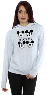 Disney Dames/Dames Mickey Mouse Vier Hoofden Hoodie (Heide Grijs) - maat XL