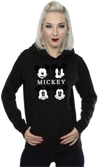 Disney Dames/Dames Mickey Mouse Vier Hoofden Hoodie (Zwart) - maat 2XL