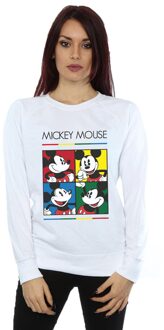 Disney Dames/Dames Mickey Mouse Vierkant Kleurensweatshirt (Wit)