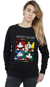 Disney Dames/Dames Mickey Mouse Vierkant Kleurensweatshirt (Zwart)