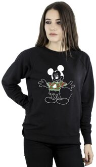 Disney Dames/Dames Mickey Mouse Xmas Jumper Sweatshirt (Zwart) - maat