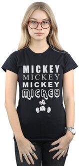 Disney Dames/Dames Mickey Mouse Zittend Katoenen T-Shirt (Zwart)