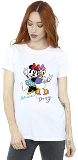 Disney Dames/Dames Minnie Mouse En Madeliefje Katoenen Vriendje T-shirt (Wit)