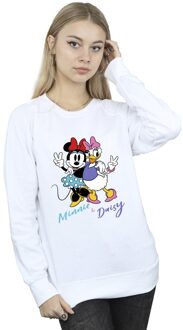 Disney Dames/Dames Minnie Mouse en Madeliefje Sweatshirt (Wit) - maat S