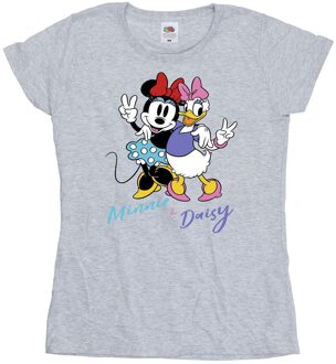 Disney Dames/Dames Minnie Mouse en Madeliefje T-shirt Katoen (Sportgrijs) Lichtgrijs - 2XL
