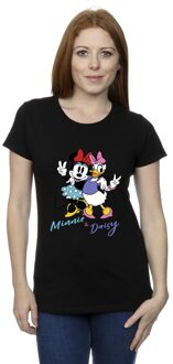 Disney Dames/Dames Minnie Mouse en Madeliefje T-shirt Katoen (Zwart) - maat 2XL