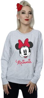 Disney Dames/Dames Minnie Mouse Gezicht Heather Sweatshirt (Heide Grijs) - L