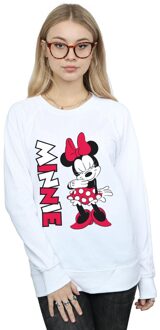 Disney Dames/Dames Minnie Mouse Giechelend Sweatshirt (Wit) - L