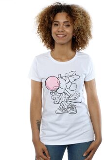 Disney Dames/Dames Minnie Mouse Gum Bubble Katoenen T-Shirt (Wit) - maat XL