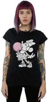 Disney Dames/Dames Minnie Mouse Gum Bubble Katoenen T-Shirt (Zwart) - L