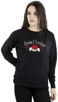 Disney Dames/Dames Minnie Mouse Kerstmis Holly Sweatshirt (Zwart) - 2XL