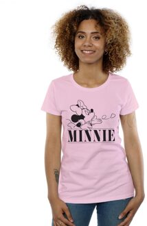 Disney Dames/Dames Minnie Mouse Kus Katoenen T-Shirt (Baby Roze) - maat XL