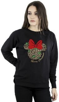 Disney Dames/Dames Minnie Mouse Luipaard Kerst Sweatshirt (Zwart) - 5XL