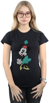 Disney Dames/Dames Minnie Mouse Shamrock Hat Katoenen T-Shirt (Zwart) - 2XL
