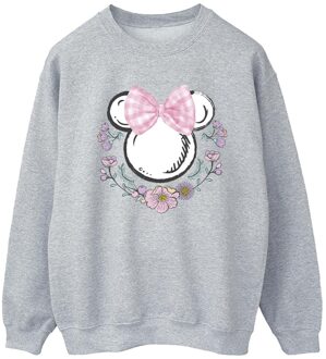 Disney Dames/Dames Minnie Mouse Strikjes & Bloemen Sweatshirt (Sportgrijs) - L
