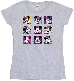 Disney Dames/Dames Minnie Mouse Vierkantjes Katoenen T-Shirt (Sportgrijs) - maat Lichtgrijs