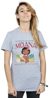 Disney Dames/Dames Moana Geboren in de Oceaan Katoenen Vriendje T-shirt (Sportgrijs) - maat L Lichtgrijs