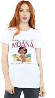 Disney Dames/Dames Moana Geboren in de Oceaan Katoenen Vriendje T-shirt (Wit) - S