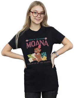Disney Dames/Dames Moana Geboren in de Oceaan Katoenen Vriendje T-shirt (Zwart) - maat