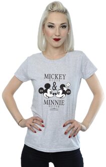 Disney Dames/Dames Mousecrush Mondays Mickey & Minnie Mouse Katoenen T-Shirt (Sportgrijs) Lichtgrijs