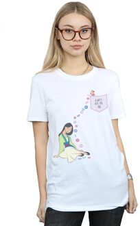 Disney Dames/Dames Mulan Altijd Hier Voor Jou Katoenen Vriendje T-shirt (Wit) - maat 2XL