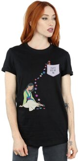 Disney Dames/Dames Mulan Altijd Hier Voor Jou Katoenen Vriendje T-shirt (Zwart) - maat 2XL
