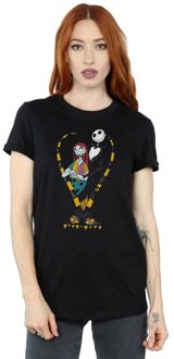 Disney Dames/Dames Nightmare Before Christmas Jack And Sally Love Boyfriend T-shirt (Zwart) - XL