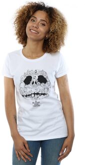 Disney Dames/Dames Nightmare Before Christmas Jack Skellington Jack-O-Lanterns Katoenen T-Shirt (Wit) - maat S