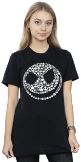Disney Dames/Dames Nightmare Before Christmas Jack Skull Collage Katoenen Vriendje T-shirt (Zwart) - maat