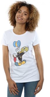 Disney Dames/Dames Pinokkio Jiminy Krekel Katoenen T-Shirt (Wit) - maat S