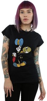 Disney Dames/Dames Pinokkio Jiminy Krekel Katoenen T-Shirt (Zwart)