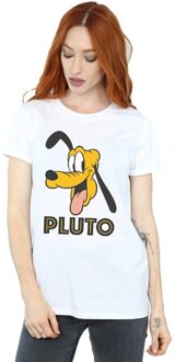 Disney Dames/Dames Pluto Gezicht Katoenen Vriendje T-shirt (Wit) - 3XL