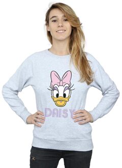 Disney Dames/Dames Sweatshirt met Daisy Eend Gezicht (Heide Grijs)