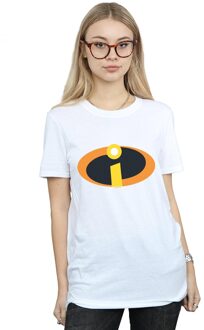 Disney Dames/Dames The Incredibles Costume Logo Cotton Boyfriend T-shirt (Wit)