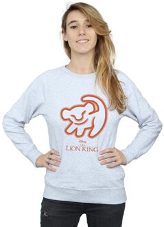 Disney Dames/Dames The Lion King Grottentekening Sweatshirt (Sportgrijs) - maat Lichtgrijs