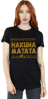 Disney Dames/Dames The Lion King Hakuna Matata Katoenen Vriendje T-shirt (Zwart) - maat 4XL